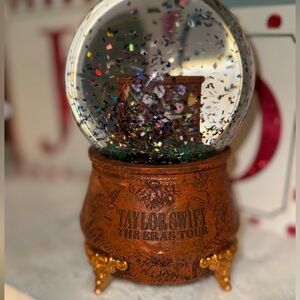 Taylor Swift The Eras Tour Glittering Snow Globe with Gold and Brown Base